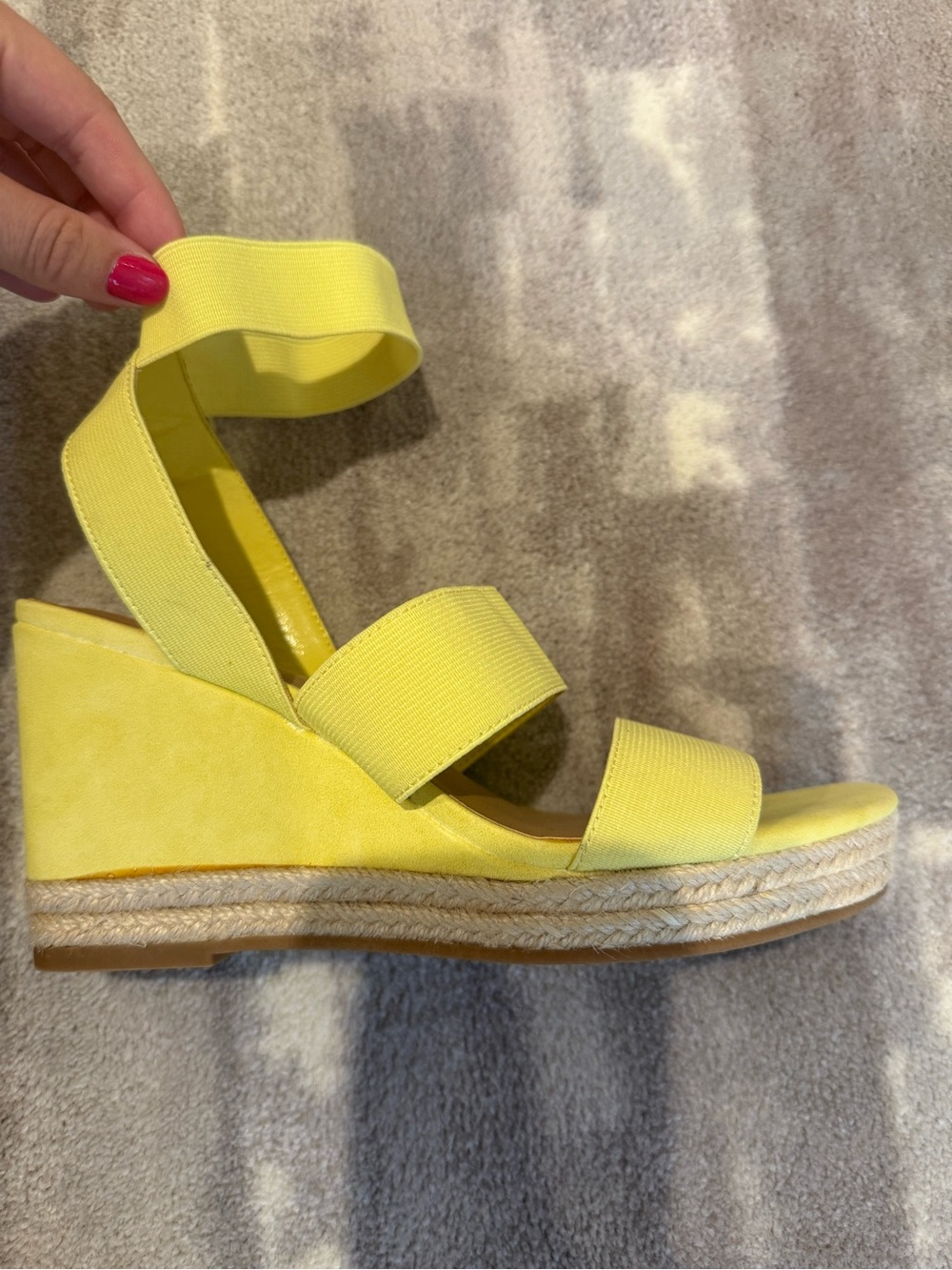 Caslon Suede Yellow Wedge Sandals/heels size 7